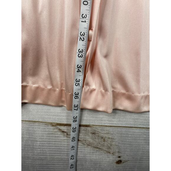 Vtg JC Penney Robes Nightgown Womens Sz M Pink Satin Embroidered Button Up - Picture 6 of 9